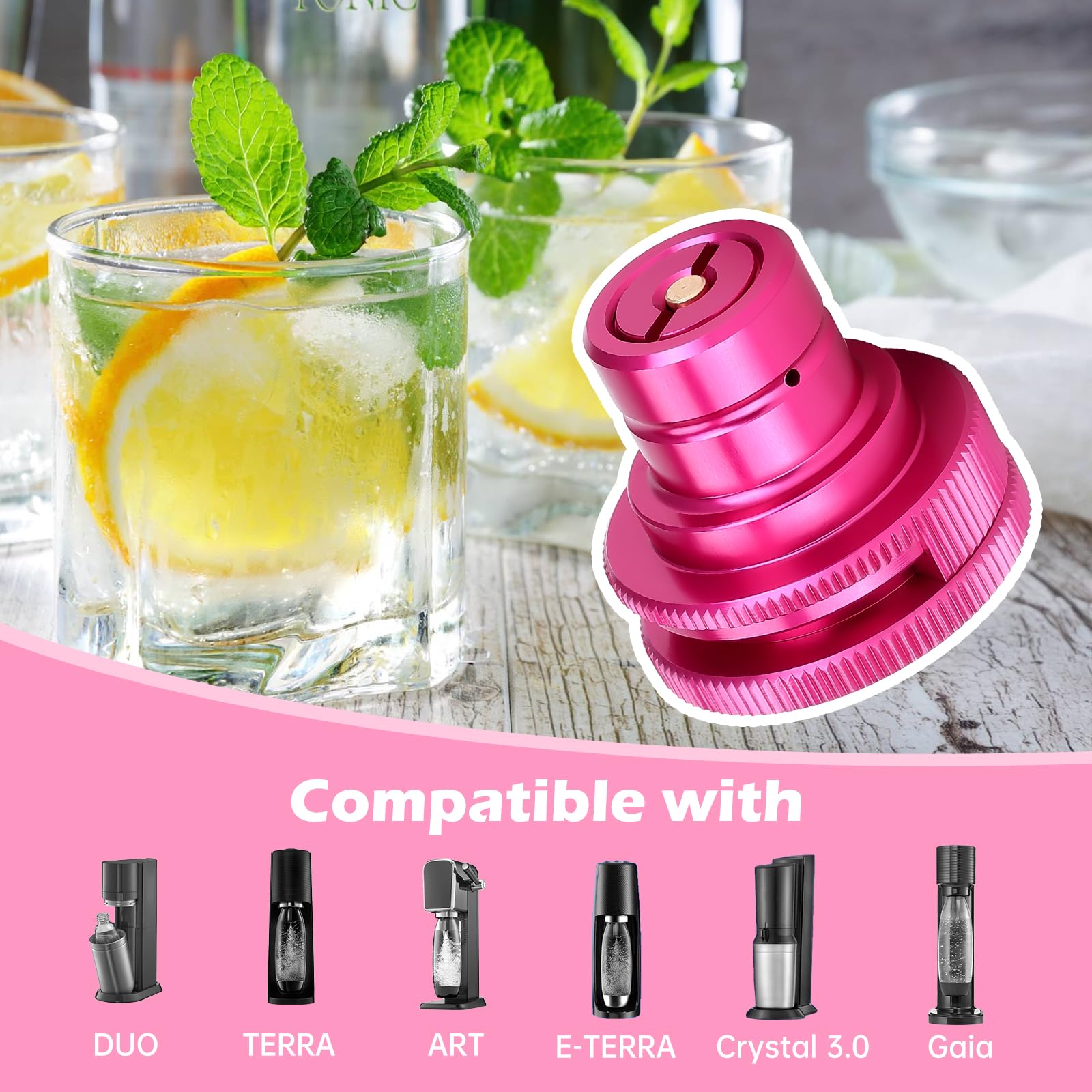 HK Quick Adapter for CO2 Soda, Water Bubbler for Terra/Art/Duo Sparkling Water Maker, Connecting Original Blue CO2 Cylinder with TR21-4 Male Thread