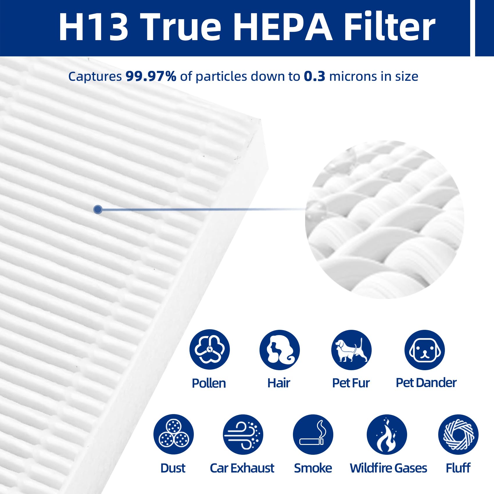 C545 Replacement Filter S Compatible with Winix C545, B151, P150, 9300 Air Purifier - 2 Air Filters + 8 Activated Carbon Pre-Filters - Compare to Part # 1712-0096-00, 2522-0058-00