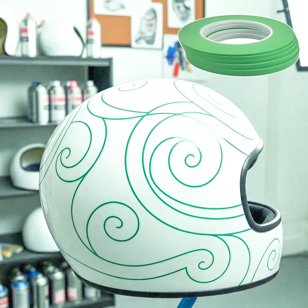 Mix 6Rolls High-Temp Vinyl Fine Line Masking Tape Automotive Paint for Curves Green 1.5mm 2mm 2.5mm 3mm 4mm 5mm
