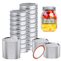 48 PCS Wide Mouth Mason Jar Lids and Rings, Leakproof Canning Lids with Silicone Seals | Split-Type Design for Easy Replacement (Wide Mouth)