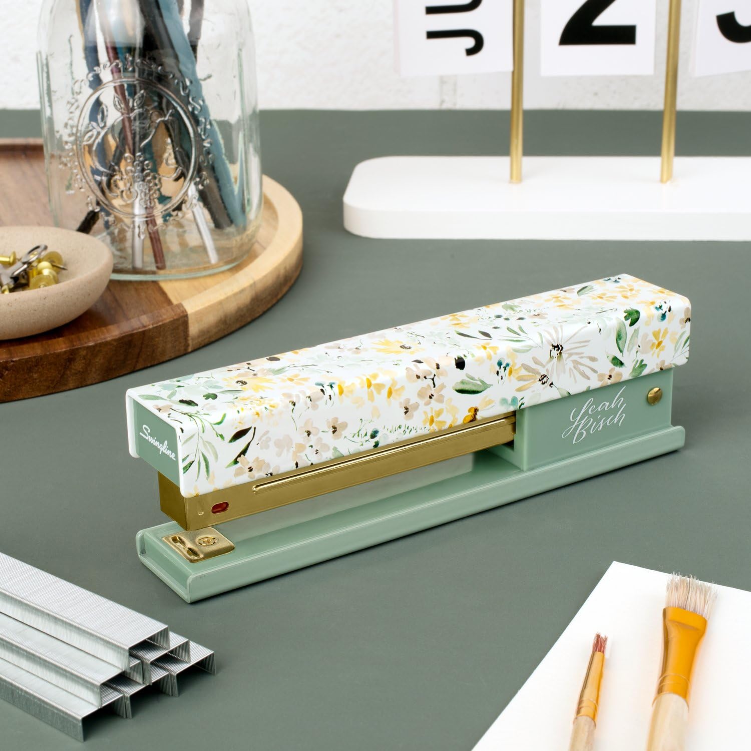 Swingline Stapler by Leah Bisch, 20 Sheets, Full Strip, Wildflowers (S700034)