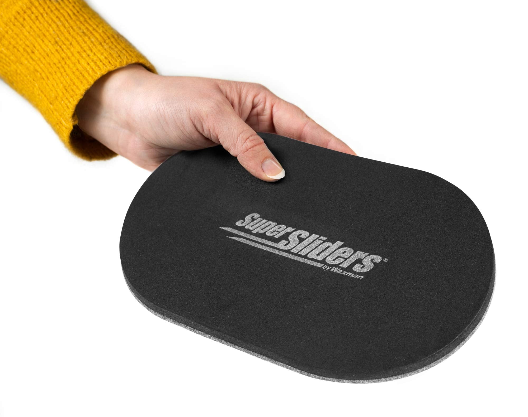 Super Sliders 5 3/4" x 9 1/2" Oval Reusable Furniture for Hard Surfaces - Effortless Moving and Surface Protection, Black (4 Pack)