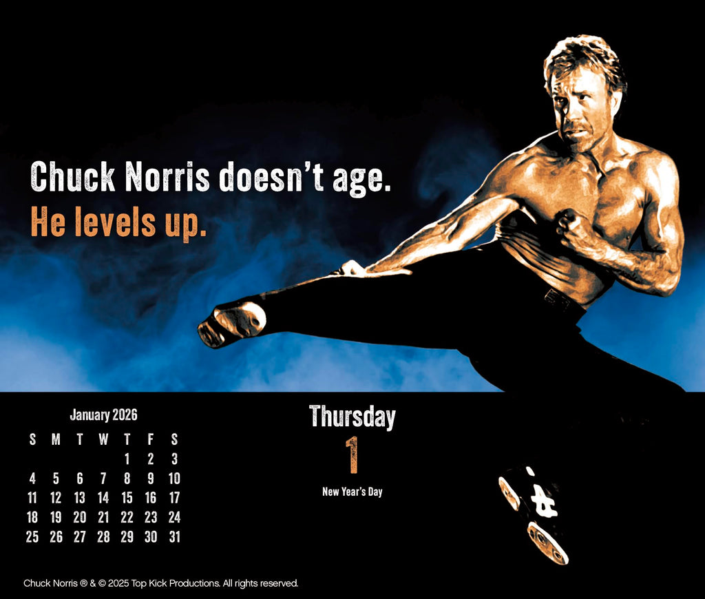 2026 Chuck Norris Day-at-a-Time Box Calendar