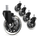 UVII Office Chair Wheels (Set of 5), 3" Mute Casters for Carpet & Hardwood Floors, Heavy-Duty Replacement Wheels, 7/16" x 7/8", Black