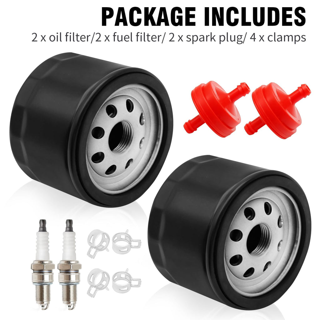 laffoonparts 951-12690 Oil Filter Fuel Filter Kit with Spark Plugs Fit for Craftsman LT3800 Cub Cadet CC30 MTD 4P90HUA Troy Bilt Motor Lawn Mower Engines Replaces#751-12690 751-11501