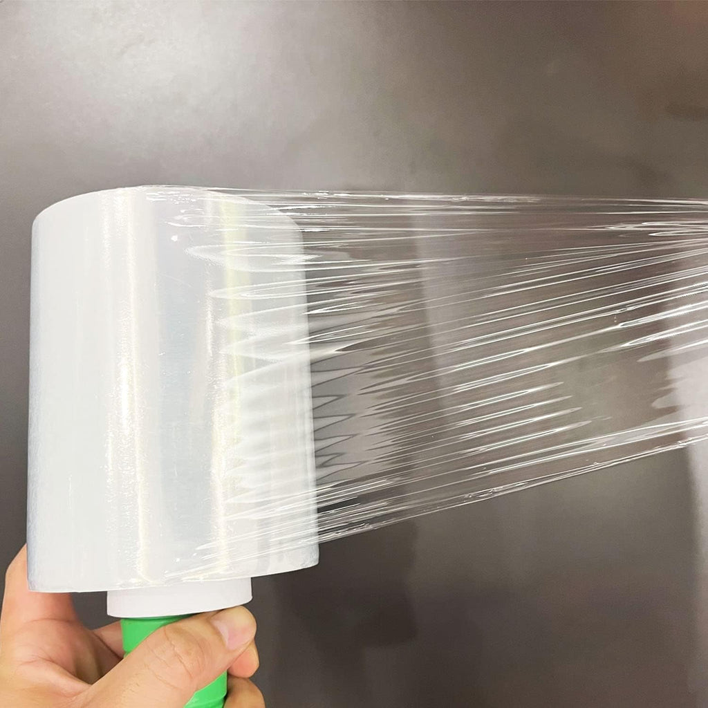 CHUANGSEED 2-Pack Industrial Mini Clear Stretch Wrap Film 80 Gauge 5.1" 1000ft for Pallet Wrap, Durable Self-Adhering Packing, Moving, Packaging, Heavy Duty Shrink Film
