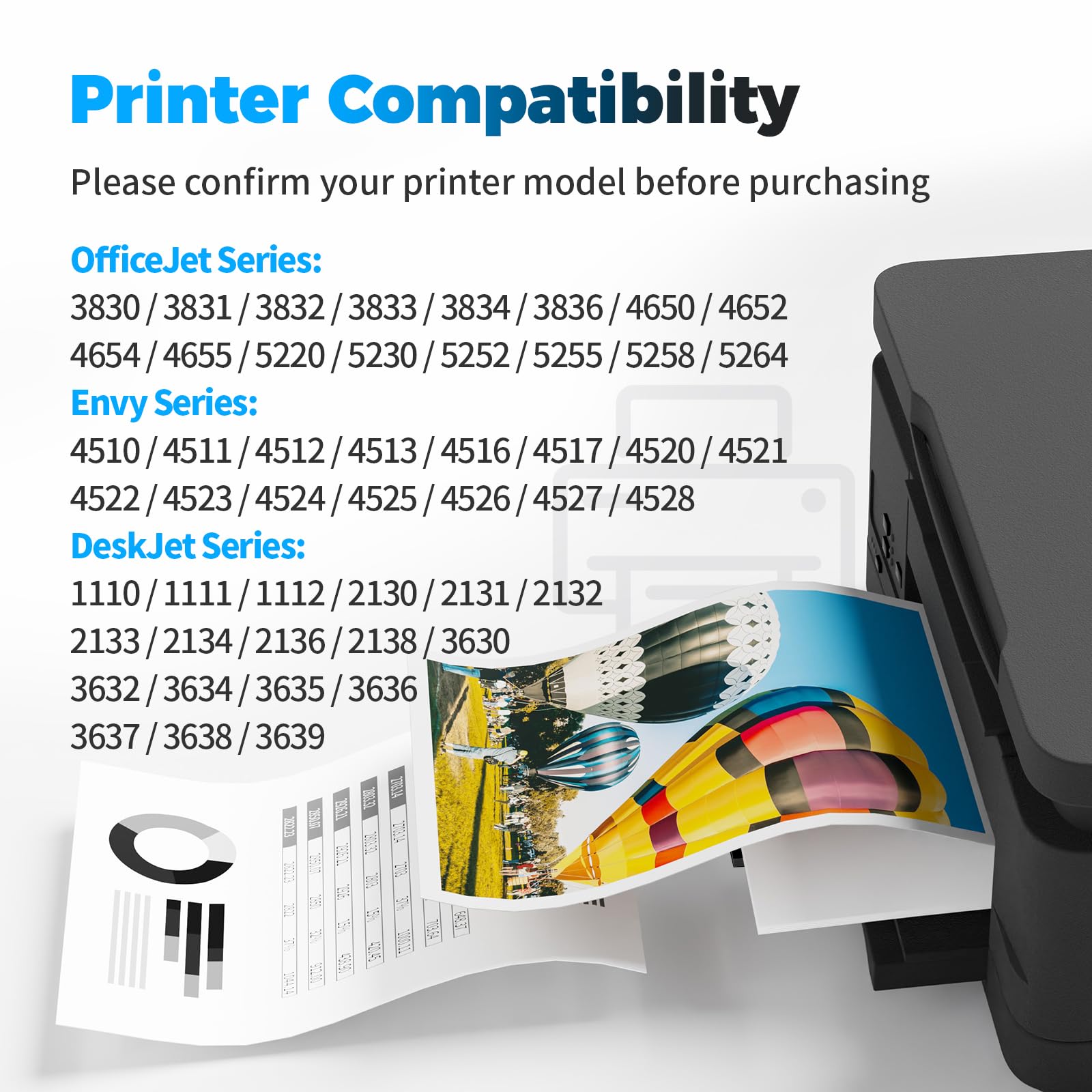 BAIINK Remanufactured Ink Cartridge Replacement for HP Ink 63 XL HP 63XL for 3830 4650 4652 4655 5252 5255 5258 4520 4512 1112 1110 3630 3632 2130 2132 Printer (Black 2-Pack)