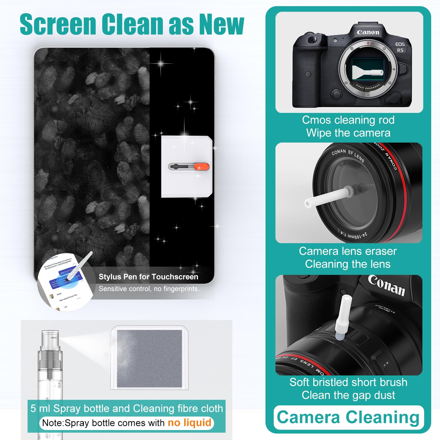 VICHYIE 32 in 1 Keyboard Cleaning Kit with Brush, Computer Laptop Cleaner Kit, Phone Cleaning Tool, Multi-Function Cleaner Kit for Earbuds, Cellphones, PC, Screens, Camera Lens, Electronics Devices