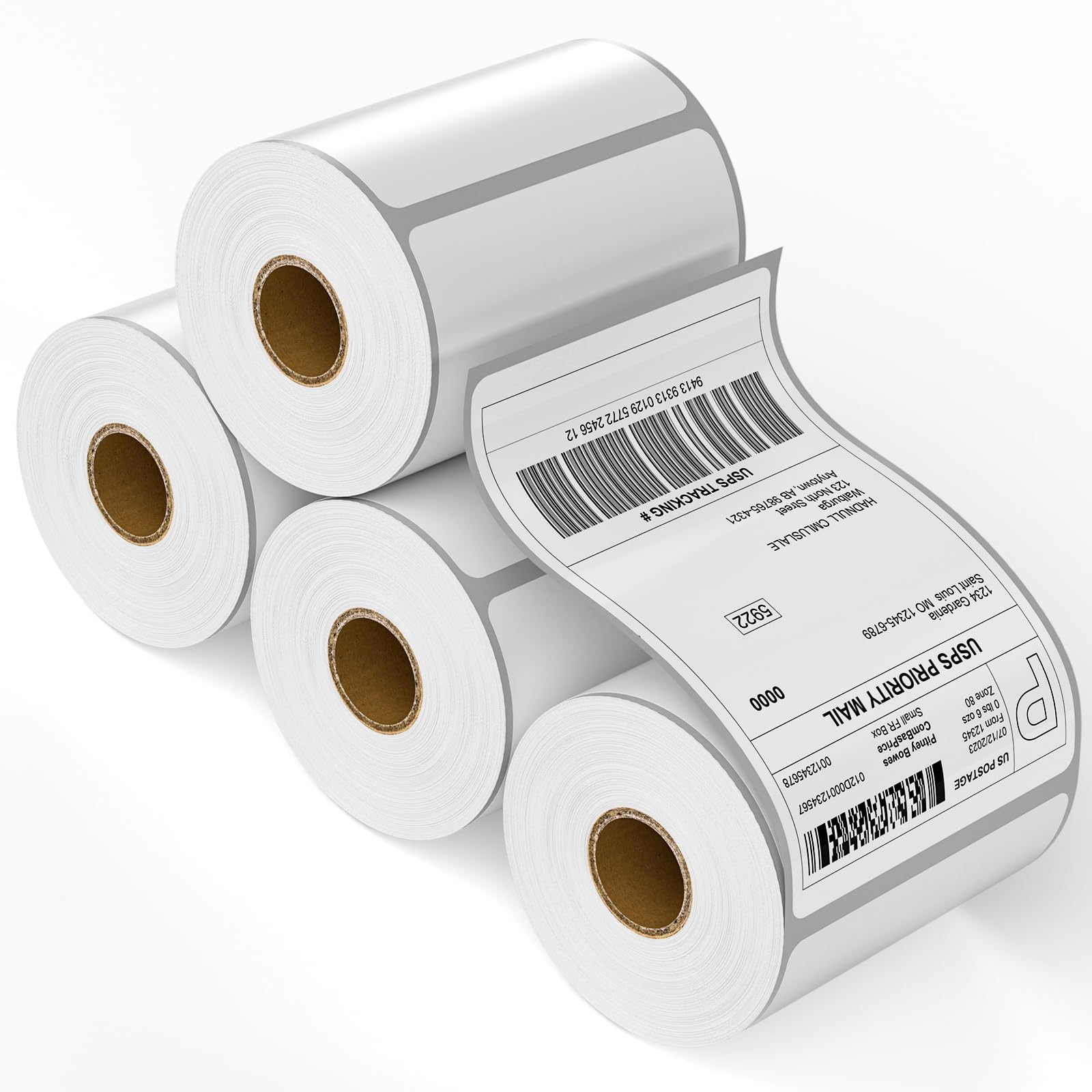 4”x6” Thermal Labels Shipping Labels, BESTIKER 4”x6” Direct Thermal Labels 4 Rolls, Compatible Zebra 2844 Rollo Thermal Printer Label 4x6 with Perforated, 250 Labels/Roll, 1” Core, Total 1000 Labels