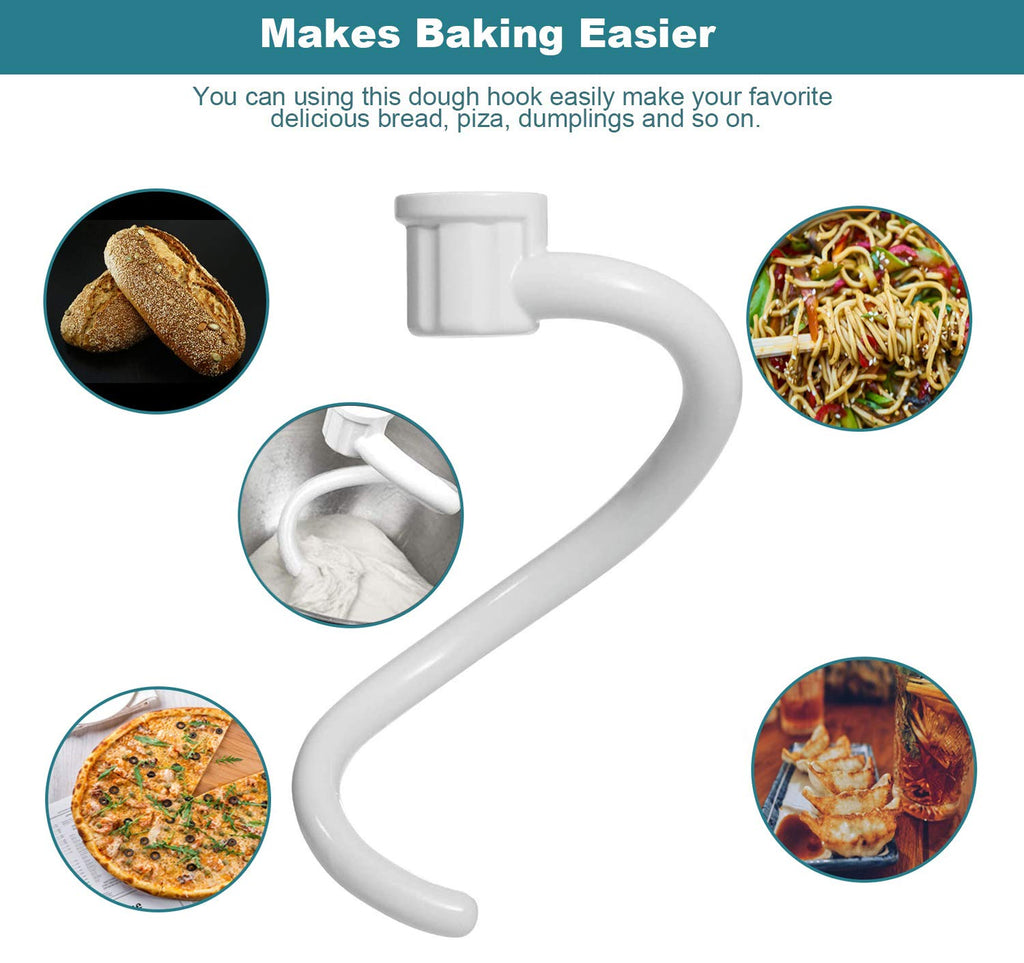 Coated Spiral Dough Hook for KitchenAid 6qt Pro 600 Series Bowl-Lift Stand Mixer - Metal 6 quart Dough Hook Attachment for KP26M1XLC KP26M1X KG25H3X0B KNS256CDH KG25H3XSL KV25G0X KV25G8X KV25H0X etc