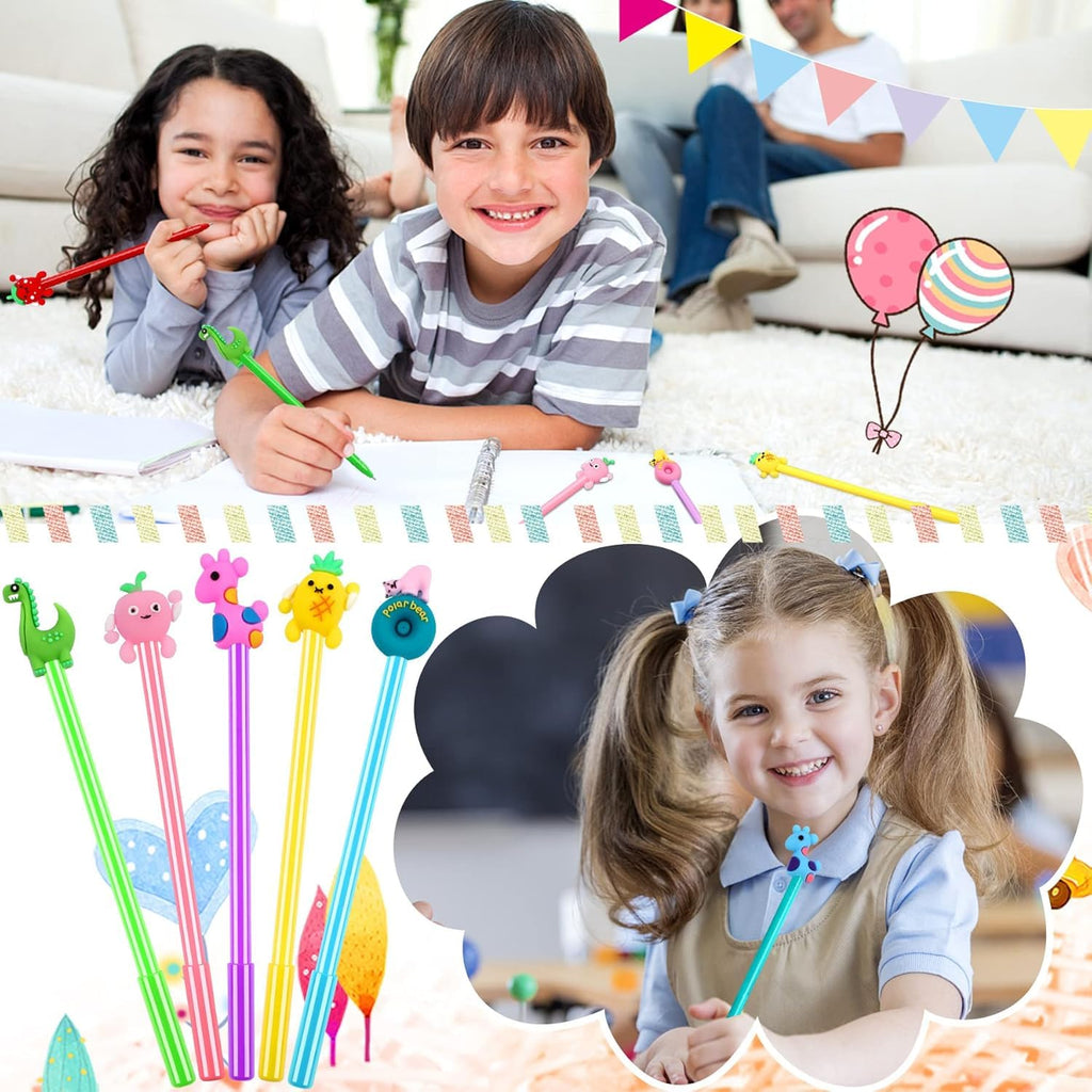 SANNIX 50 Pieces Cartoon Cute Gel Ink Rollerball Pens Bulk Assorted Styles Novelty Writing Pen for Kids Gift School Office Home Supplies Present