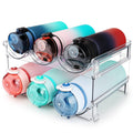 spospo Water Bottle Organizer for Cabinet, 2 Packs Water Bottle Storage Rack, Water Bottle Holder for Cabinet, Stackable Water Bottle Storage Rack