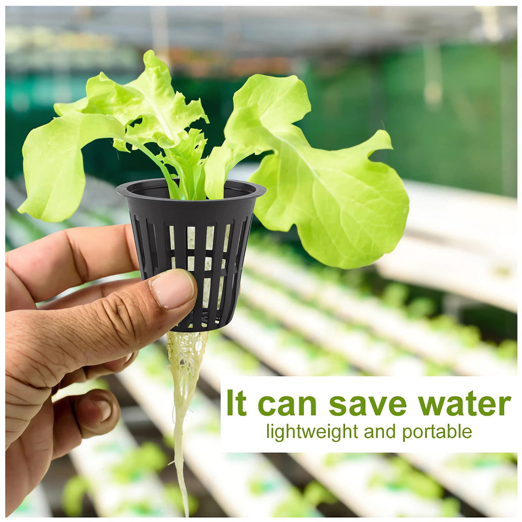 Naturezhen 100 Pack Garden Slotted Mesh Net Cups, 2" Round Hydroponic Net Pots Cups, Wide Lip Bucket Basket for Hydroponics for Hydroponics & Aquaponics, Indoor and Outdoor Plant Growth, Multi-Purpose