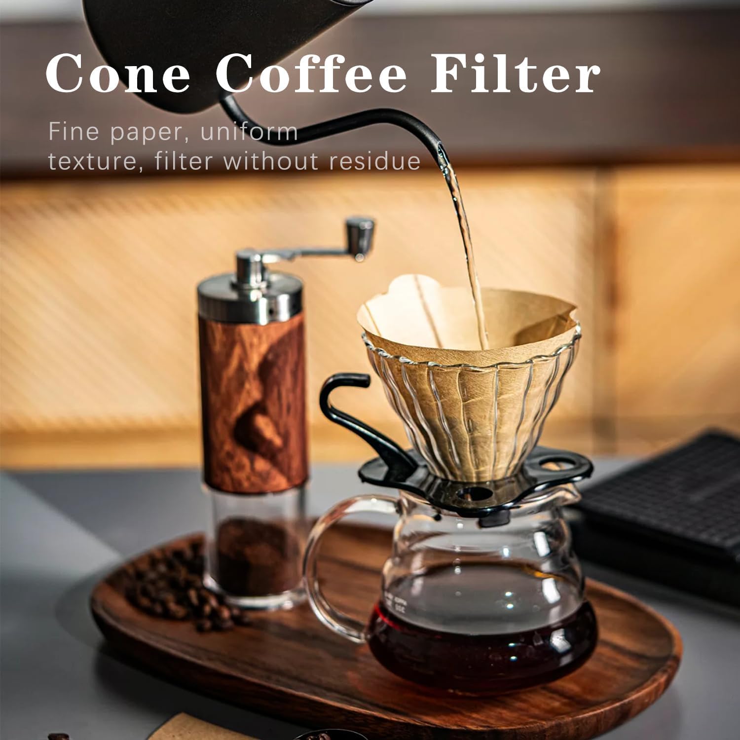 #2 Cone Coffee Filter,400 Count Unbleached Premium Coffee Filters,2-6 Cup,Disposable Coffee Filters for Drip Coffee Makers and Pour Over (400)