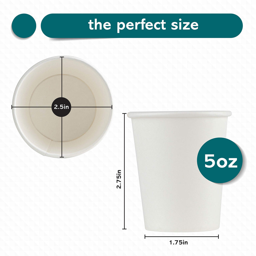 ELEGANT DISPOSABLES [200 PACK COFFEE CUPS] 5 ounce Disposable Paper Hot Cups - Coffee Cup, Bathroom, Espresso, Mouthwash Cups