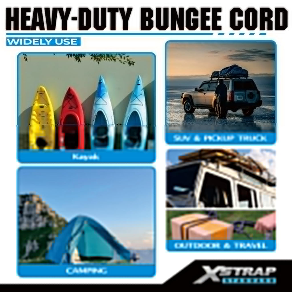XSTRAP STANDARD 20 Pieces Premium Bungee Cords Assortment - Includes 20”, 24”, 30”, 35”, 40” Bungee Cords with Hooks