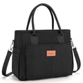 Lunch Bag for Women, Insulated Lunch Box for Work, Large Leakproof Cooler Purse with Side Pockets & Removable Shoulder Strap Women's Lunch Tote Bag for Picnic Work Beach Cute Lunch Bags (Black)