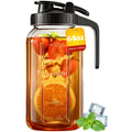 VA1KENE 64oz Glass Pitcher with Lid and Handle – Mason Jar Style Water Jug with Spout, Wide Mouth Glass Pitcher for Sun Tea, Juice, Breast Milk, Cold Brew & More