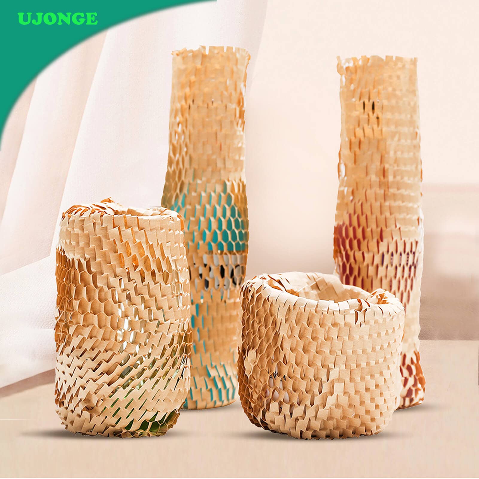 12"x164' Honeycomb Packing Paper Cushioning Wrap Roll for Moving, Recyclable Wrapping Materials For Fragile Items Move, Packaging Papers Cushion Wraps for Gift Breakables Shipping