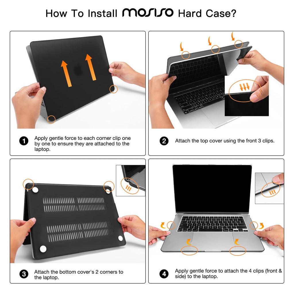 MOSISO Compatible with MacBook Air 15 inch Case M5 2026 M4 2025 M3 M2 2024 2023 A3448 A3241 A3114 A2941, Hard Shell&Keyboard Cover&Screen Film&Type C, Great for Study, Travel, Work,Crystal Clear