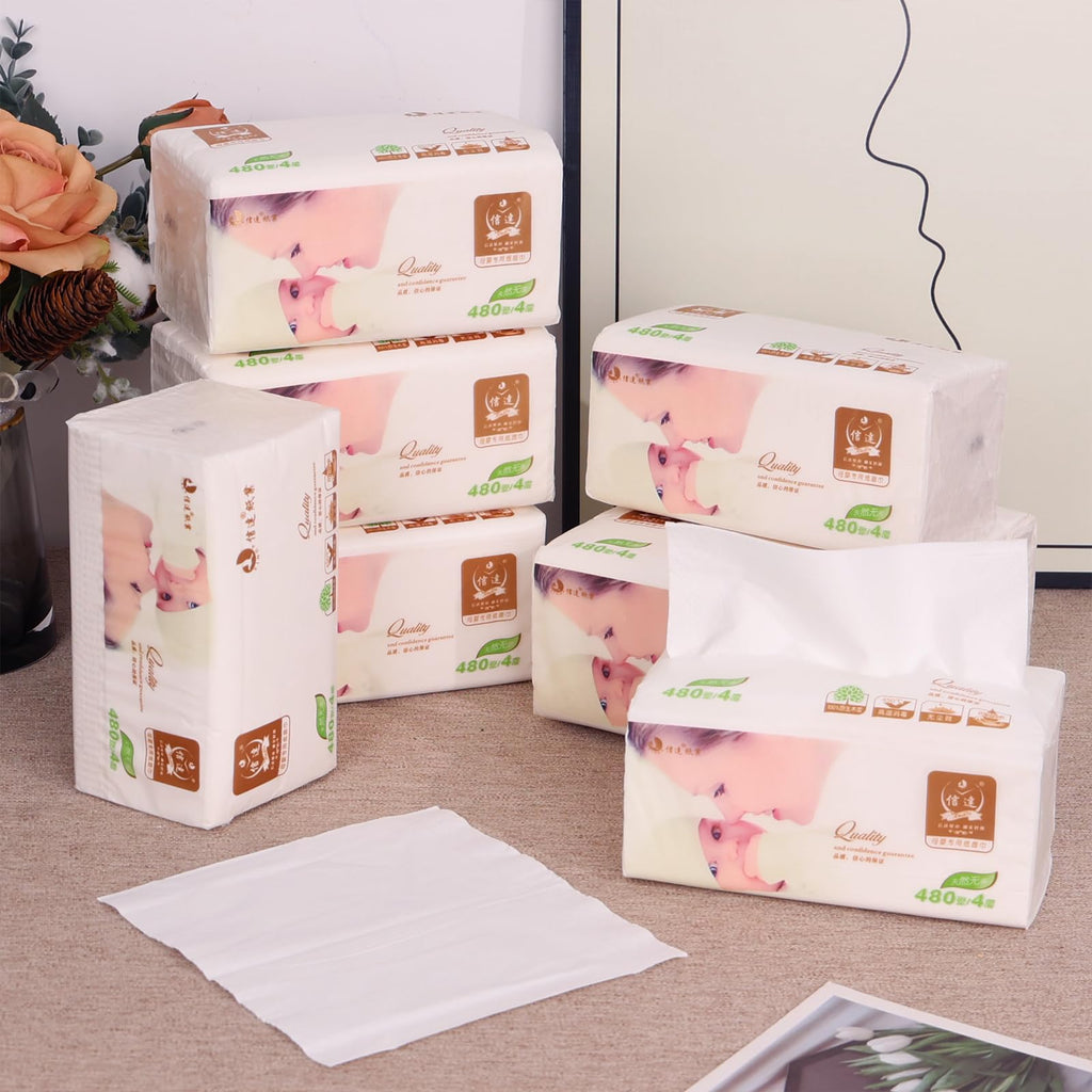 Utiao 8 Packs Soft Facial Tissues, 4-Ply Tissue Packs, 120 Sheets per Pack