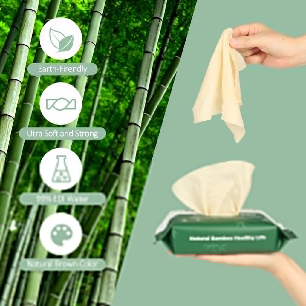 QingYa Bamboo Flushable Wipes,Septic Safe,Soft, Soothing Botanicals & Aloe, Unscented,Eco Friendly, Natural Brown Bamboo-Pulp Based Flusable Wipes for Women/Kids/Adults 360Count (6 Packs of 60)