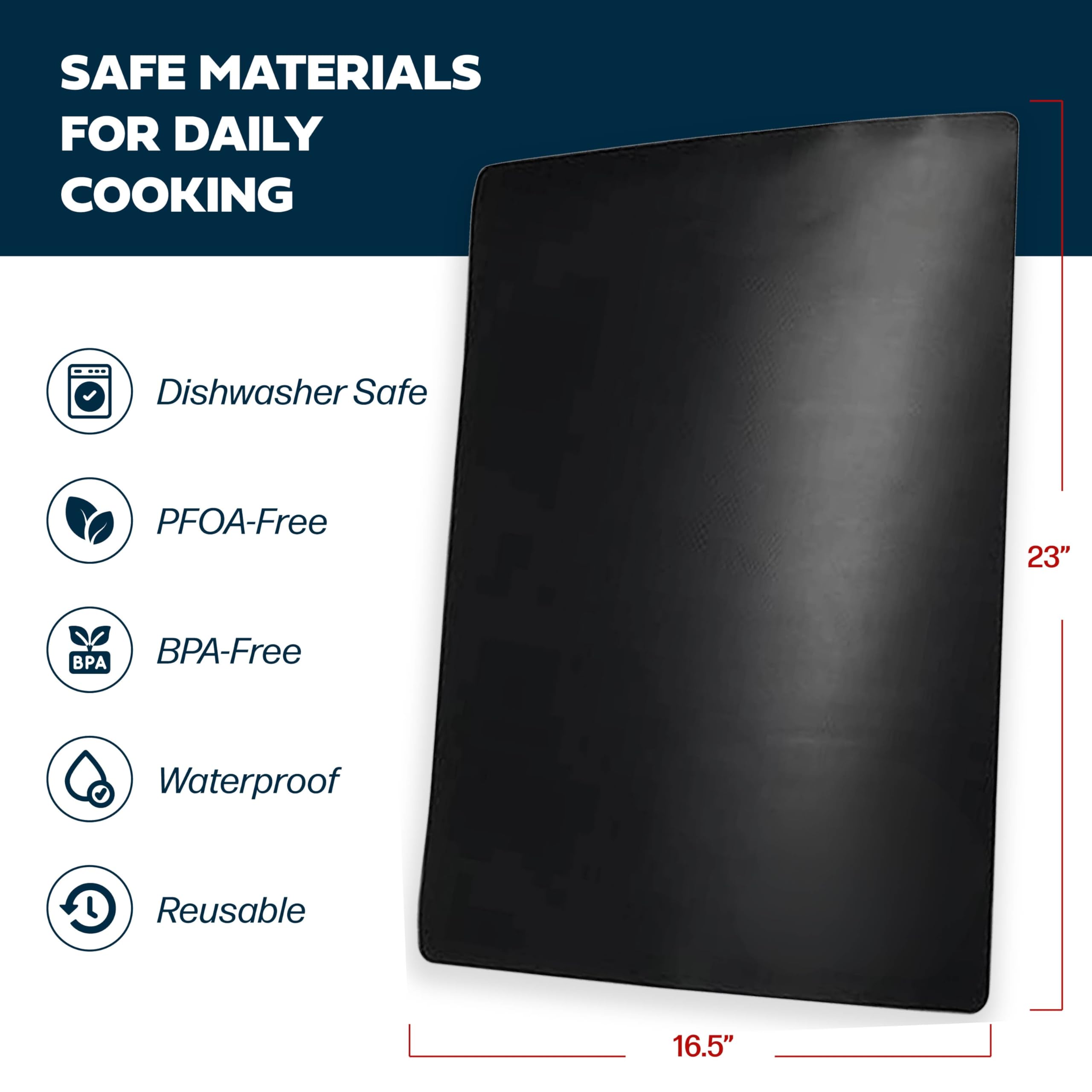 Cooks Innovations Non-Stick Oven Protector Mat - Heavy Duty Nonstick Oven Rack Liners to Protect Convection, Electric, Gas, & Microwave Ovens - BPA & PFOA Free Heat Resistant Baking Mat