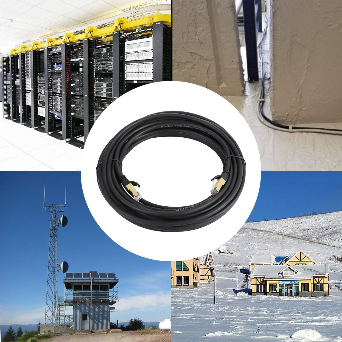 Cat8 Ethernet Cable 15FT (4.6 Meters), Network Cable 15ft, Gigabit LAN Cable 15 ft, 40Gbps 2000Mhz RJ45 Cable 15ft, Internet Cable 15 ft, High Speed Ethernet Cord for Router, Gaming, Modem