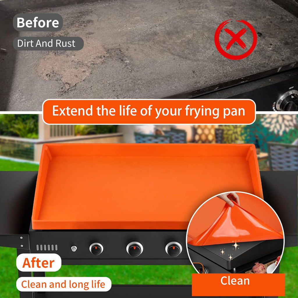 Snuggery Silicone Griddle Mat 28 inch for Blackstone,Upgraded Full-Edge Heavy Duty Food Grade Non-Stick Griddle Cover,Grill Buddy Mat Protect Your Griddle from Dirt & Rust