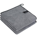 VIVOTE Microfibre Guest Towels, Super Soft and Absorbent Towel, Microfibre Hanging Towel for Kitchen and Bathroom, Dry Hand Towels, 40 x 40 cm, Guest Towel, Kitchen Towels, Pack of 2, Grey