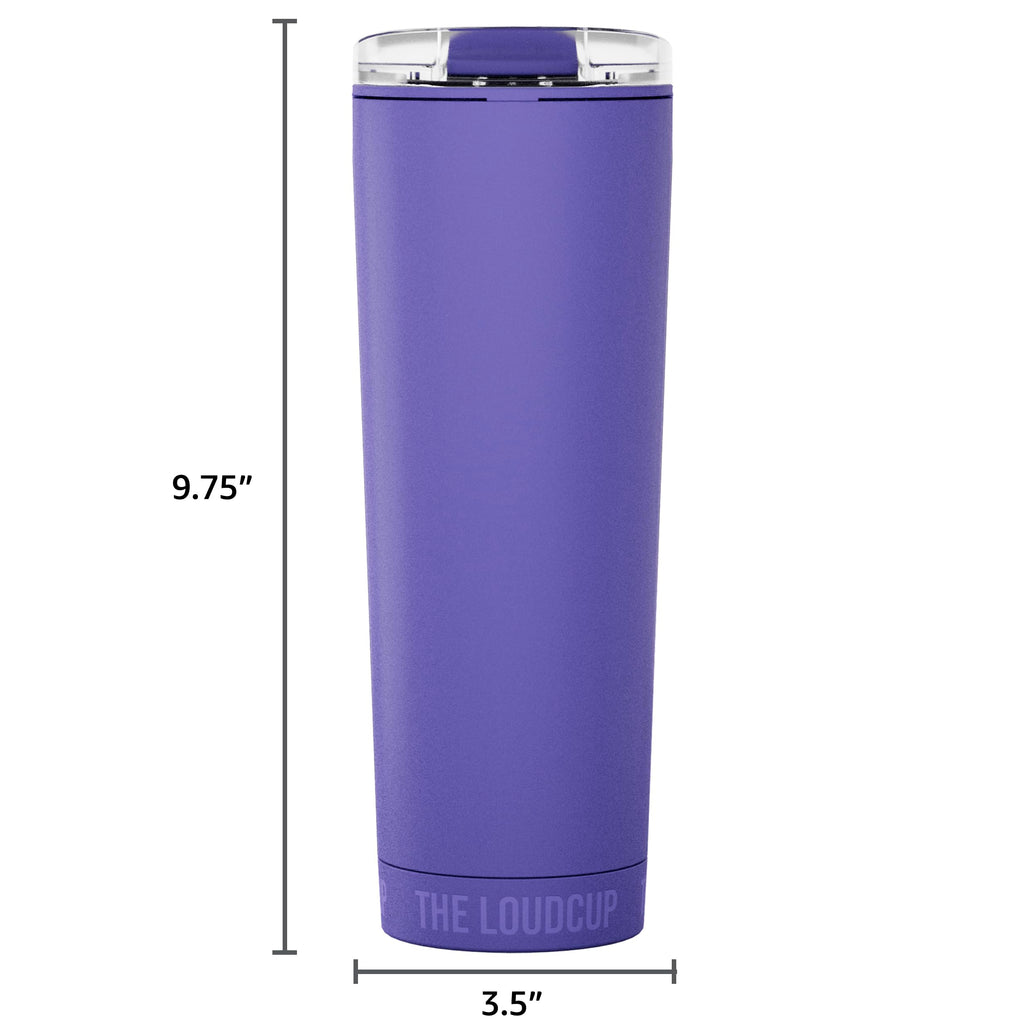 The LoudCup Blow Horn Tumbler, 2-in-1 Cheer & Sip Reusable Water Bottle with Built-In Horn for Sports Games, Tailgates & Parties, BPA-Free, 23 oz, Royal Purple