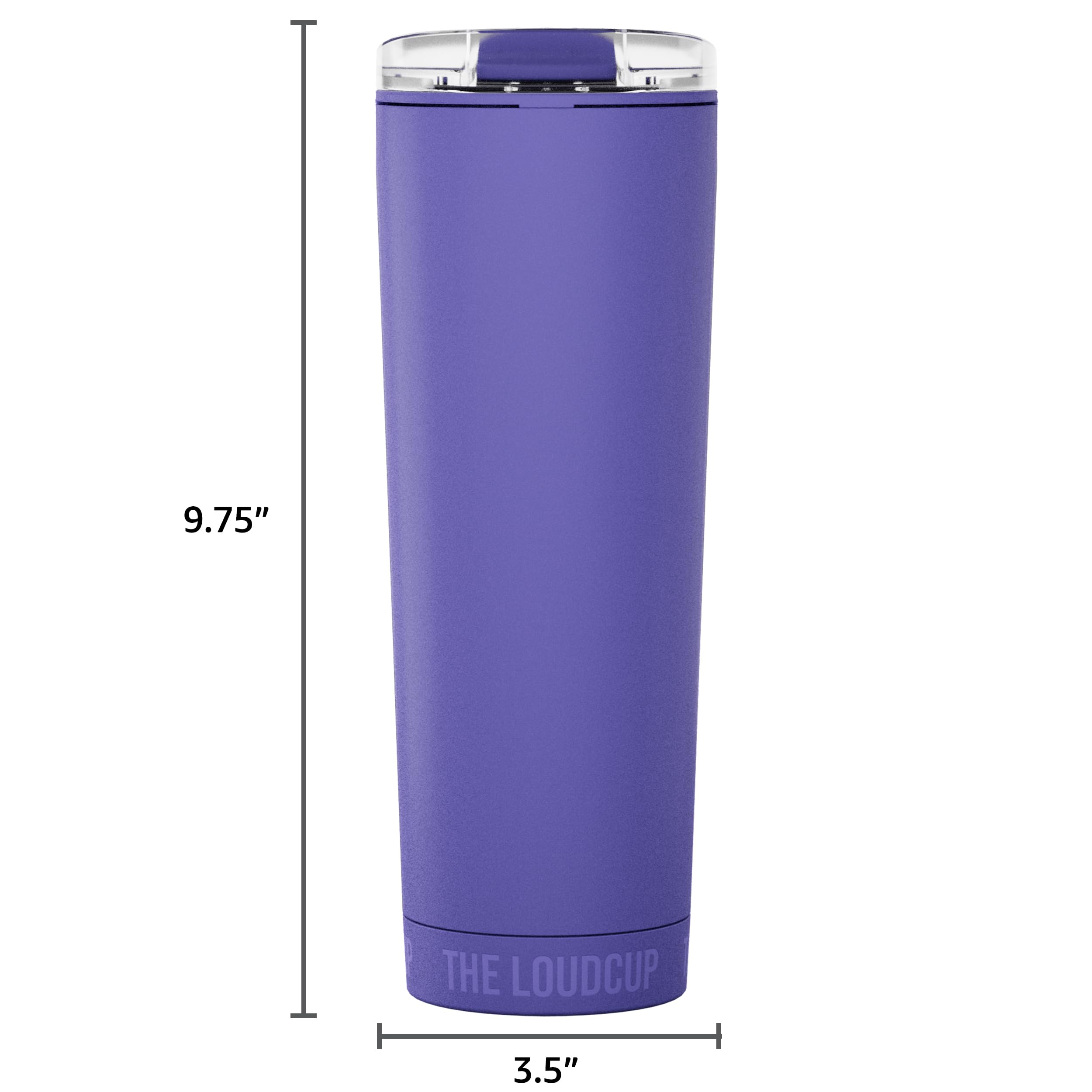 The LoudCup Blow Horn Tumbler, 2-in-1 Cheer & Sip Reusable Water Bottle with Built-In Horn for Sports Games, Tailgates & Parties, BPA-Free, 23 oz, Royal Purple