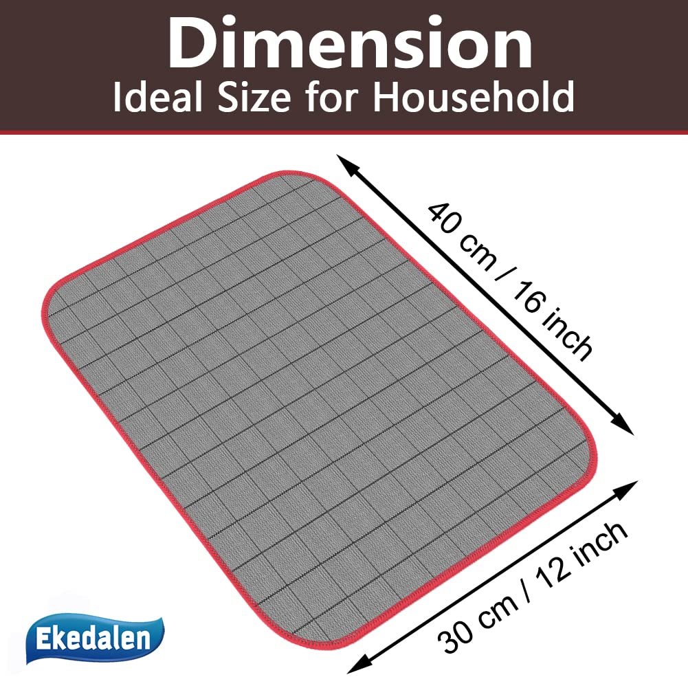Ekedalen Carbon Microfiber Cloth Lint Free Glass Cleaning Cloths Streak Free Miracle Kitchen Towel for Polishing Window Mirror Dish Stainless Steel 40 x 30 cm, 6 Pack, 400GSM
