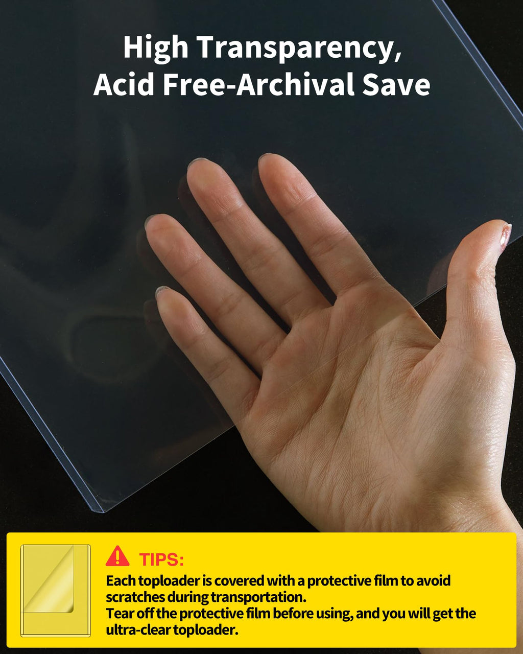 HYARUAT 8 x 10 Toploaders - Clear Rigid Plastic Sleeves (10 Pack), Hard Sheet Protectors for Photos, Posters & Birth Certificates