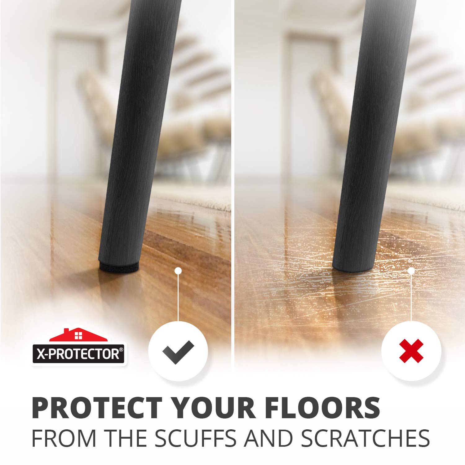Felt Furniture Pads X-PROTECTOR 10 PCS - Premium 8” x 6” x 1/5” Heavy Duty Black Felt Sheets! Cut Large Furniture Pads to The Size You Need - The Best Felt Floor Protectors for Any Hard Floor!…