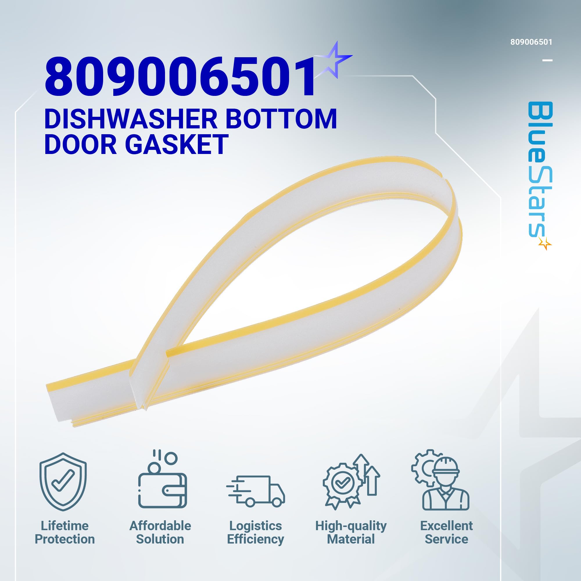 BlueStars Update 809006501 Dishwasher Bottom Door Gasket Replacement Part – Exact Fit For Frigidaire & Kenmore Dishwashers - Replaces 154576501 154297601 PS9495545 AP5809675