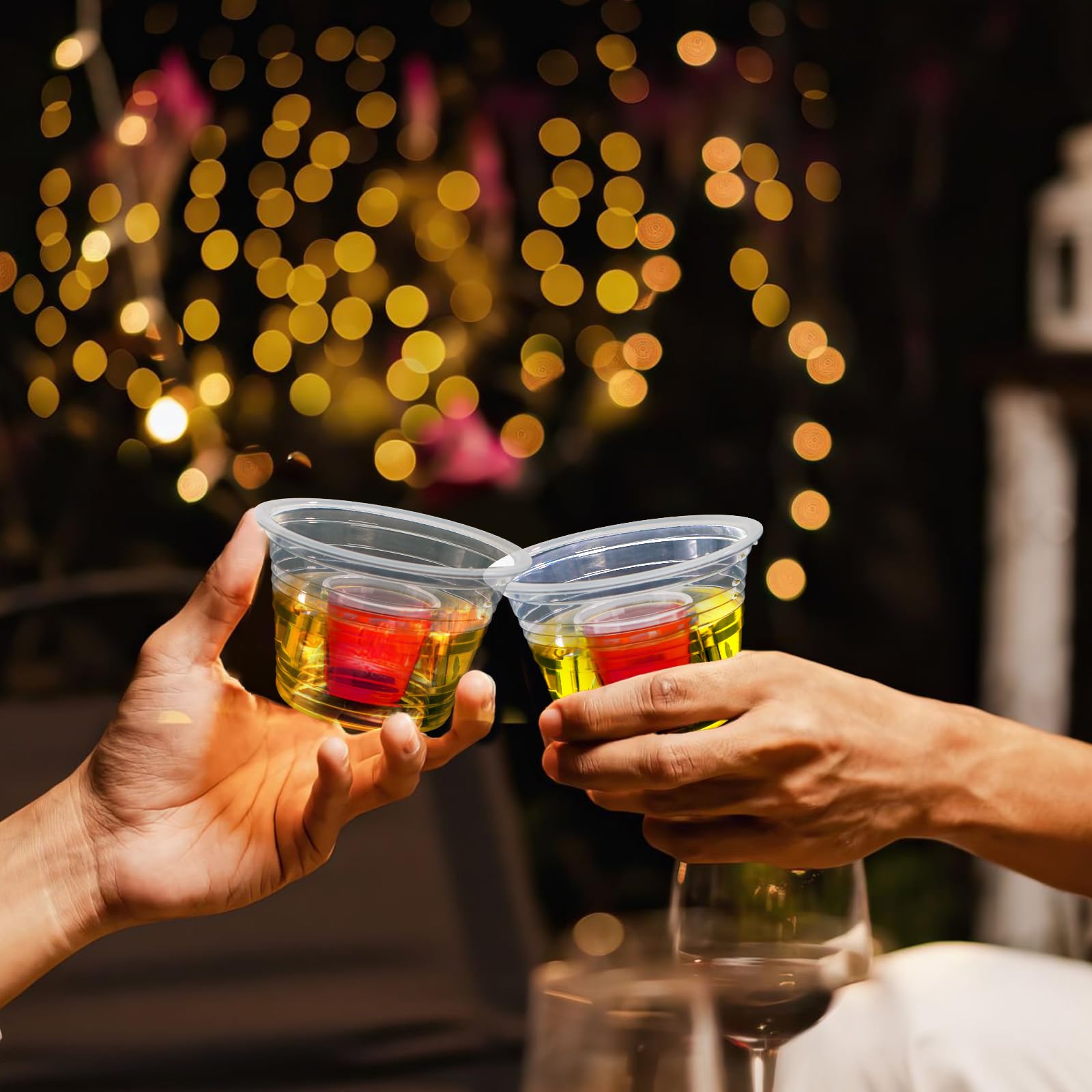 Coloch 200 Pack Plastic Bomber Cups, Disposable Jager Bomb Cups Clear Power Bomber Double Shot Glass for Shots, Mixed Drinks, Party