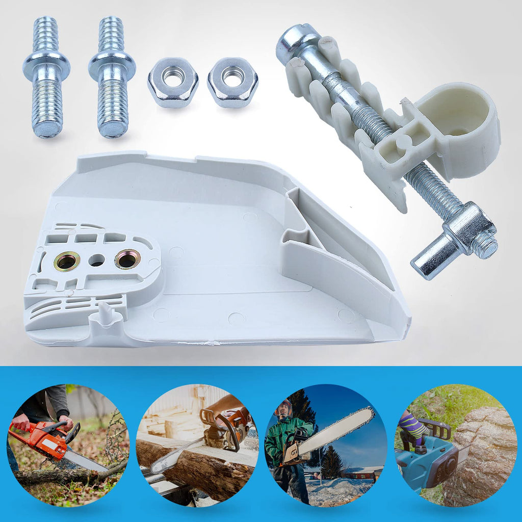 Chainsaw Sprocket Cover with Tensioner Adjuster for STIHL MS170 MS180 017 018 MS210 MS230 MS250 021 023 025, ADEFOL Chain Cover + Side Tensioner + Stud & Nut Replacement Part 6 in 1