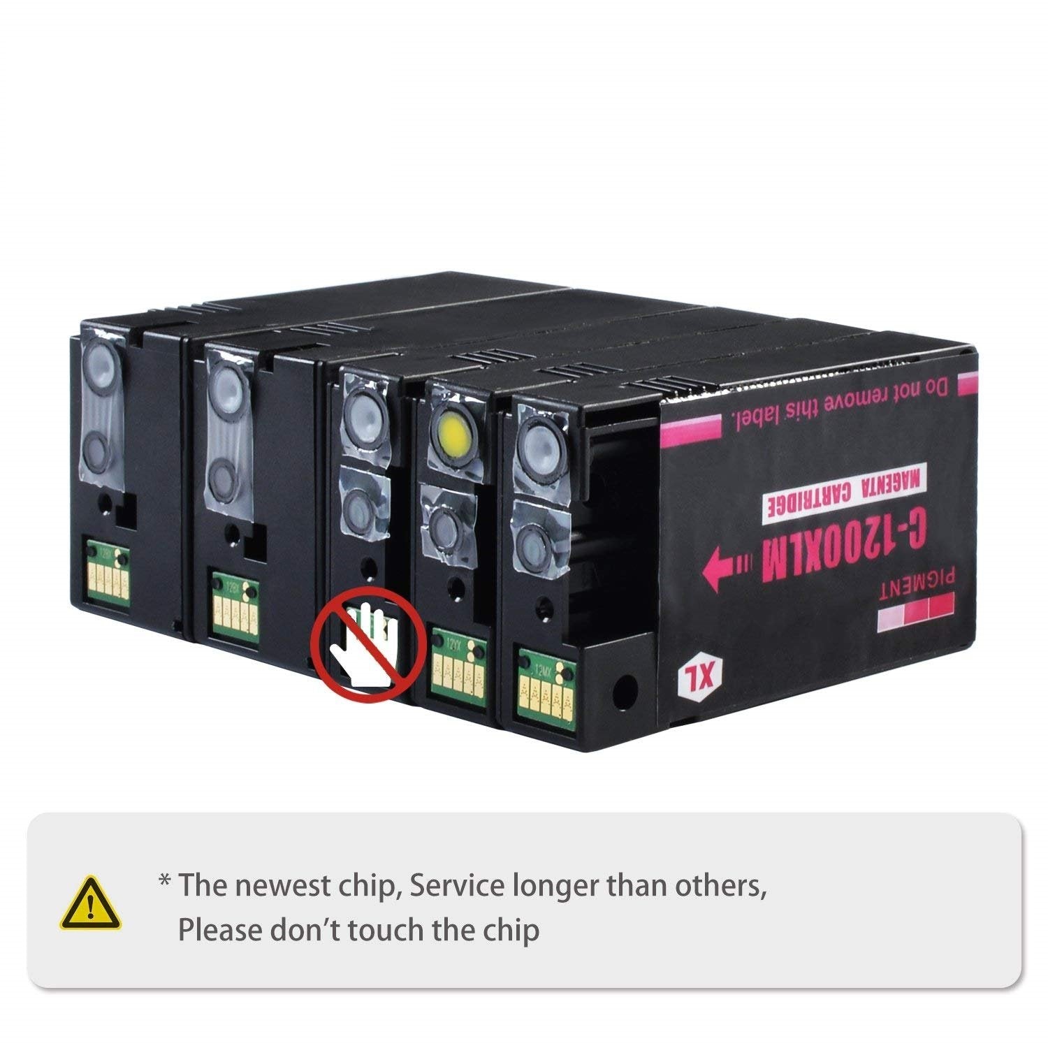 PGI-1200 XL BK Black Pigment Ink Cartridges Replacement for Canon PGI1200 1200XL Ink Work with Canon Maxify MB2320 MB2720 MB2020 MB2120 Printer (4BK)