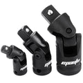 EPAuto Impact Universal 1/2", 3/8", and 1/4" Universal Joint Ball Spring Socket Swivel Set, Cr-V, 3 Pieces