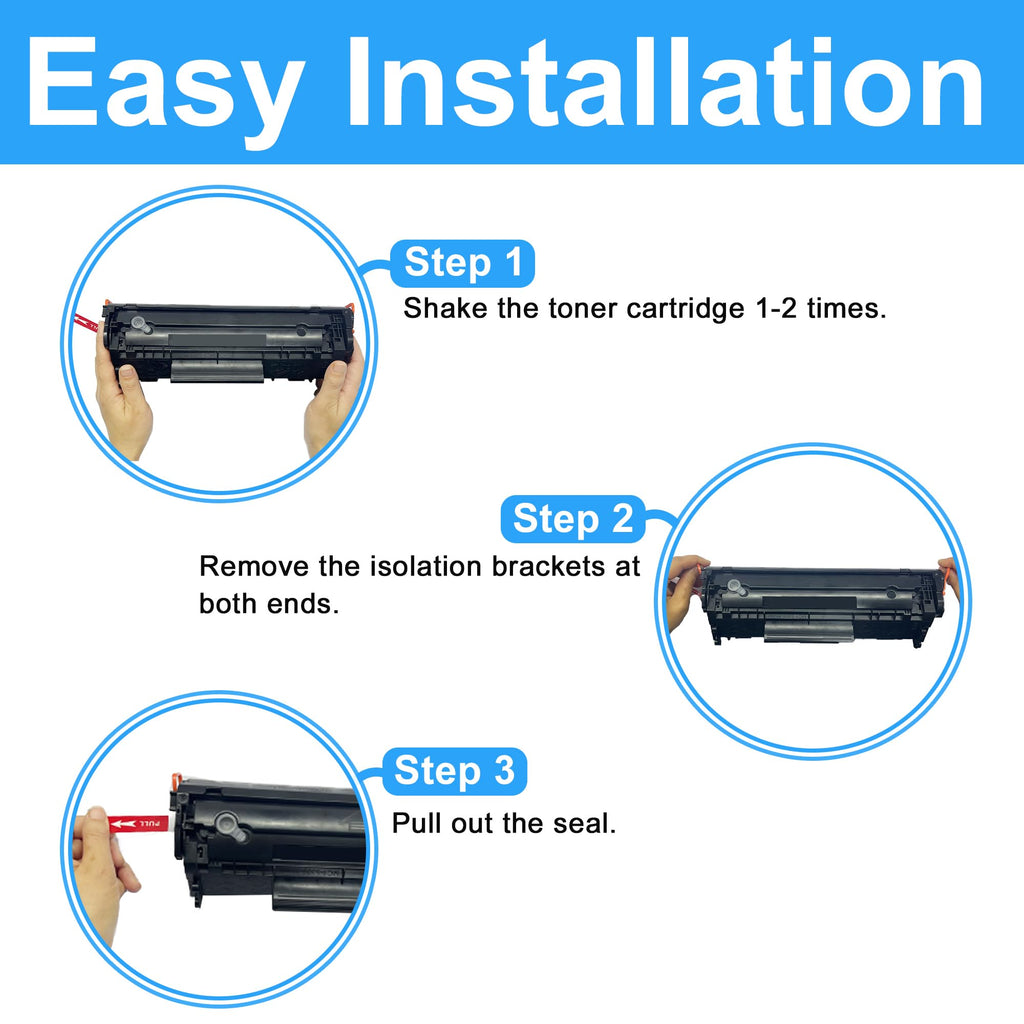 LCL Compatible Toner Cartridge Replacement for HP 12A Q2612A LaserJet 1010 1015 1012 1018 1020 1022 1022n 1022NW 3015 3030 3020 3050 3052 3055 M1005 M1319 M1319F (2 Black, High Yield)