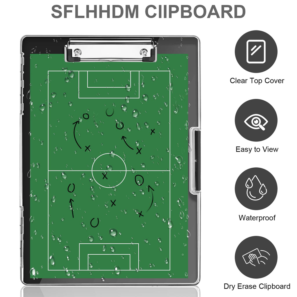 SFLHHDM Clipboard with Storage,Heavy Duty Clip Boards 8.5x11 with 2 Storage Case,Clear Visible Top Panel Storage Clip Board,Side Opening Board,Nursing Clipboards Folder Case for Office-Black