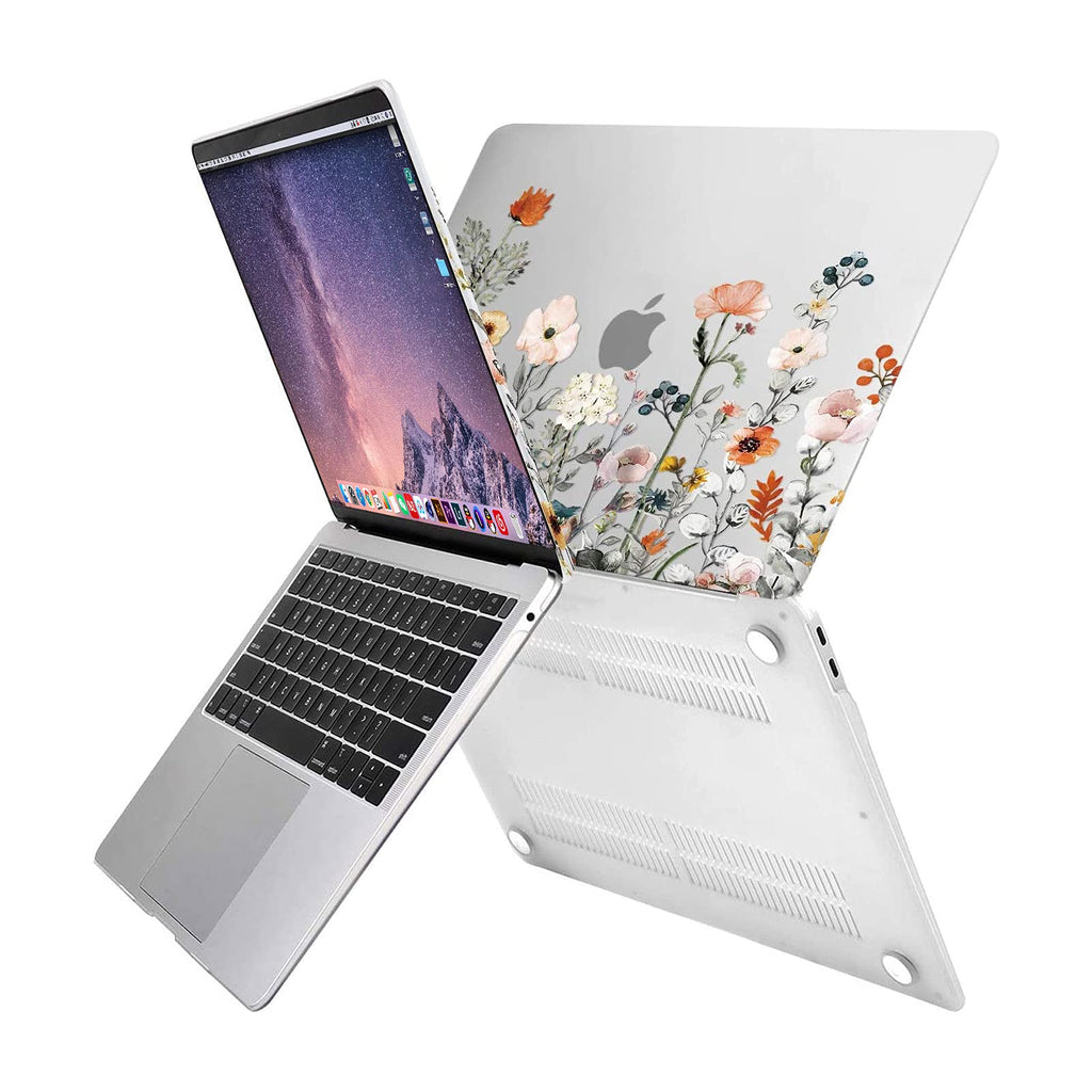 MOSISO Compatible with MacBook Air 13 inch Case 2022 2021 2020 2019 2018 A2337 M1 A2179 A1932 Retina Display Touch ID,Plastic Garden Flowers Hard Shell Case&Keyboard Cover&Screen Protector,Transparent