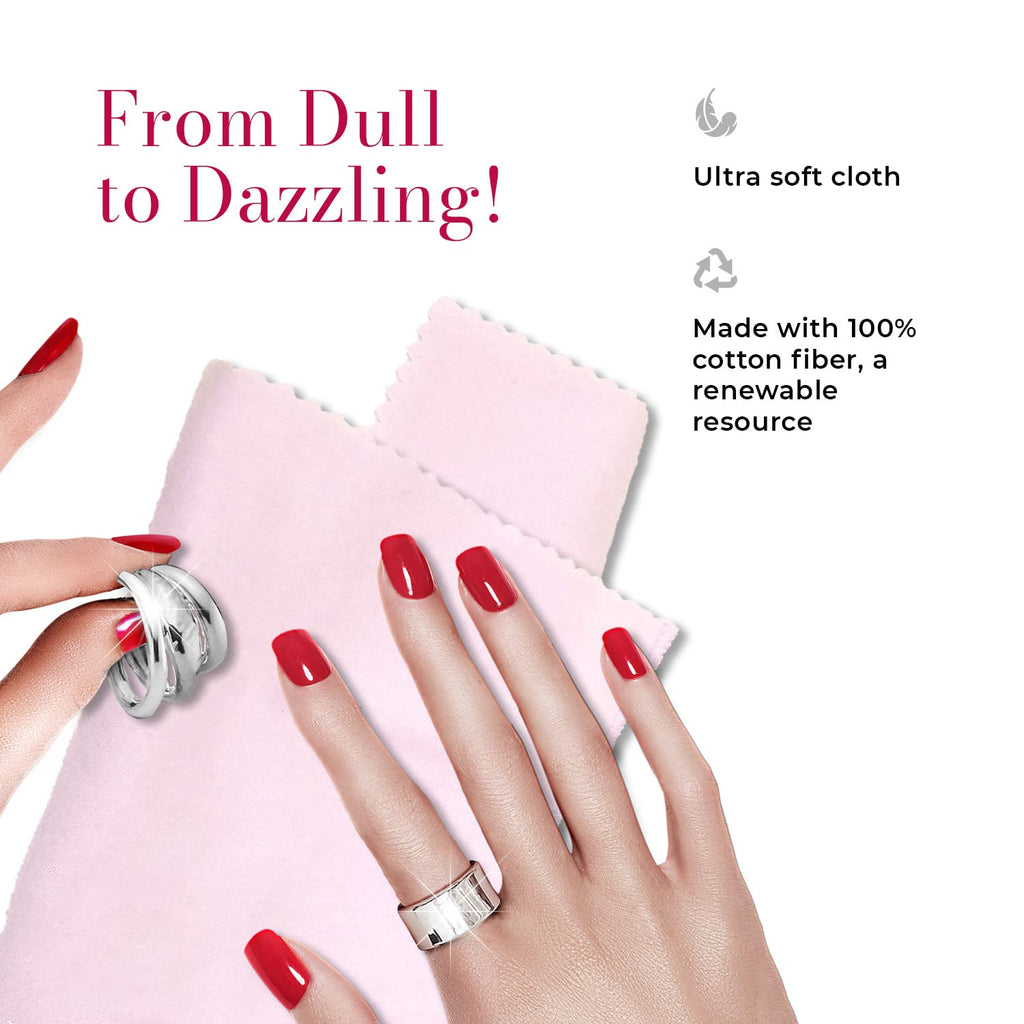 CONNOISSEURS Ultrasoft Gold or Silver Jewelry Polishing Cloth, Clean and Polish Jewelry While Removing Tarnish for a High Shine