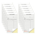 suituts 12 Pack Sales Order Book, 3.5 x 6.5 Inch 2-Part Carbonless Sales Receipt Form, Numbered Duplicate Invoice Booklet for Business(50 Set per Pack)