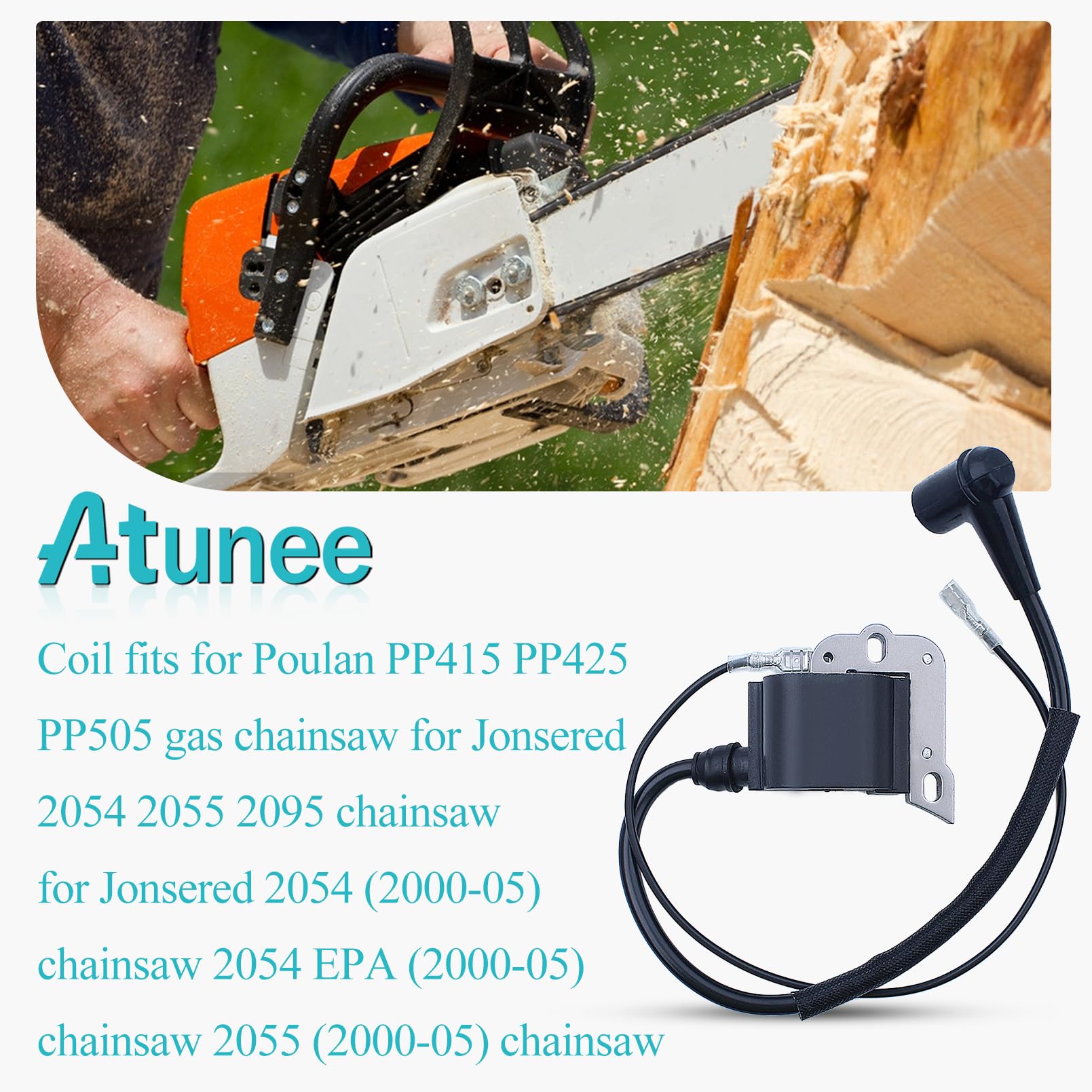 Atunee Ignition Coil with L7T Spark Plug for Husqvarna 51 55 61 66 257 261 262 266 268 272 Chainsaw Replace 544018401