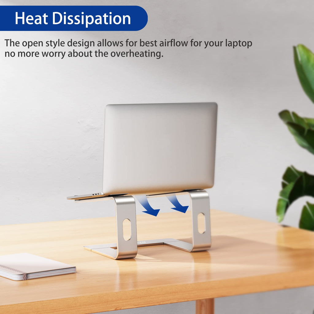 BESIGN LS03 Aluminum Laptop Stand, Ergonomic Detachable Computer Stand, Riser Holder Notebook Stand Compatible with Air, Pro, Dell, HP, Lenovo More 10-15.6" Laptops (Silver)