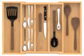 FoverOne Bamboo Expandable Kitchen Drawer Organizer, 13" to 23" Adjustable Utensils and Cutlery Tray, Wood Drawer Organizer for Silverware Flatware