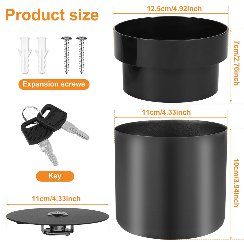 GLMFAN Flower Pot Diversion Safe with Key Lock, Secret Hidden Safe Organizer Box, Secret Safe Compartment Lock Case 2 Layer, Perfect for Hiding Key, Money, Jewelry, Watch and Passport (Black)