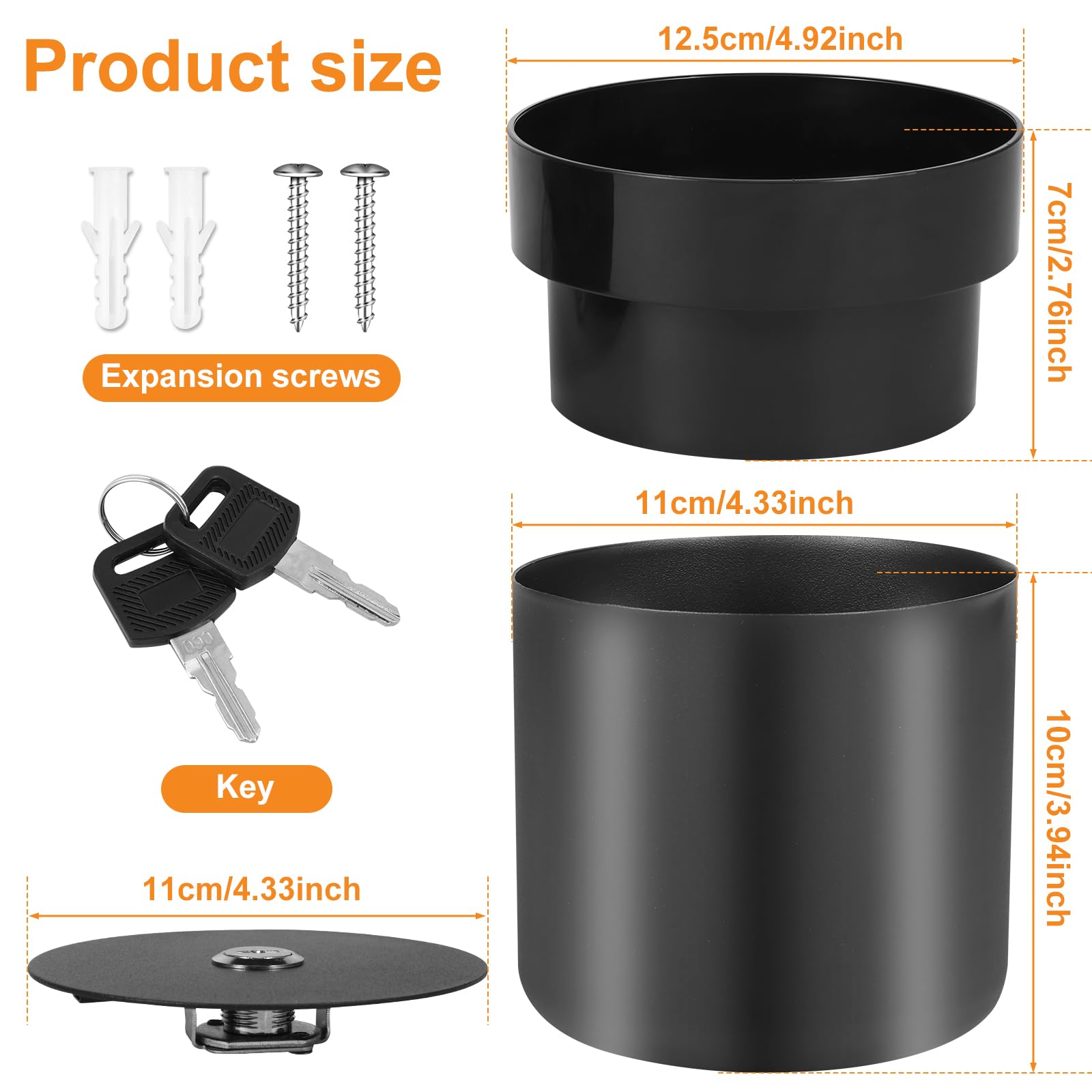 GLMFAN Flower Pot Diversion Safe with Key Lock, Secret Hidden Safe Organizer Box, Secret Safe Compartment Lock Case 2 Layer, Perfect for Hiding Key, Money, Jewelry, Watch and Passport (Black)